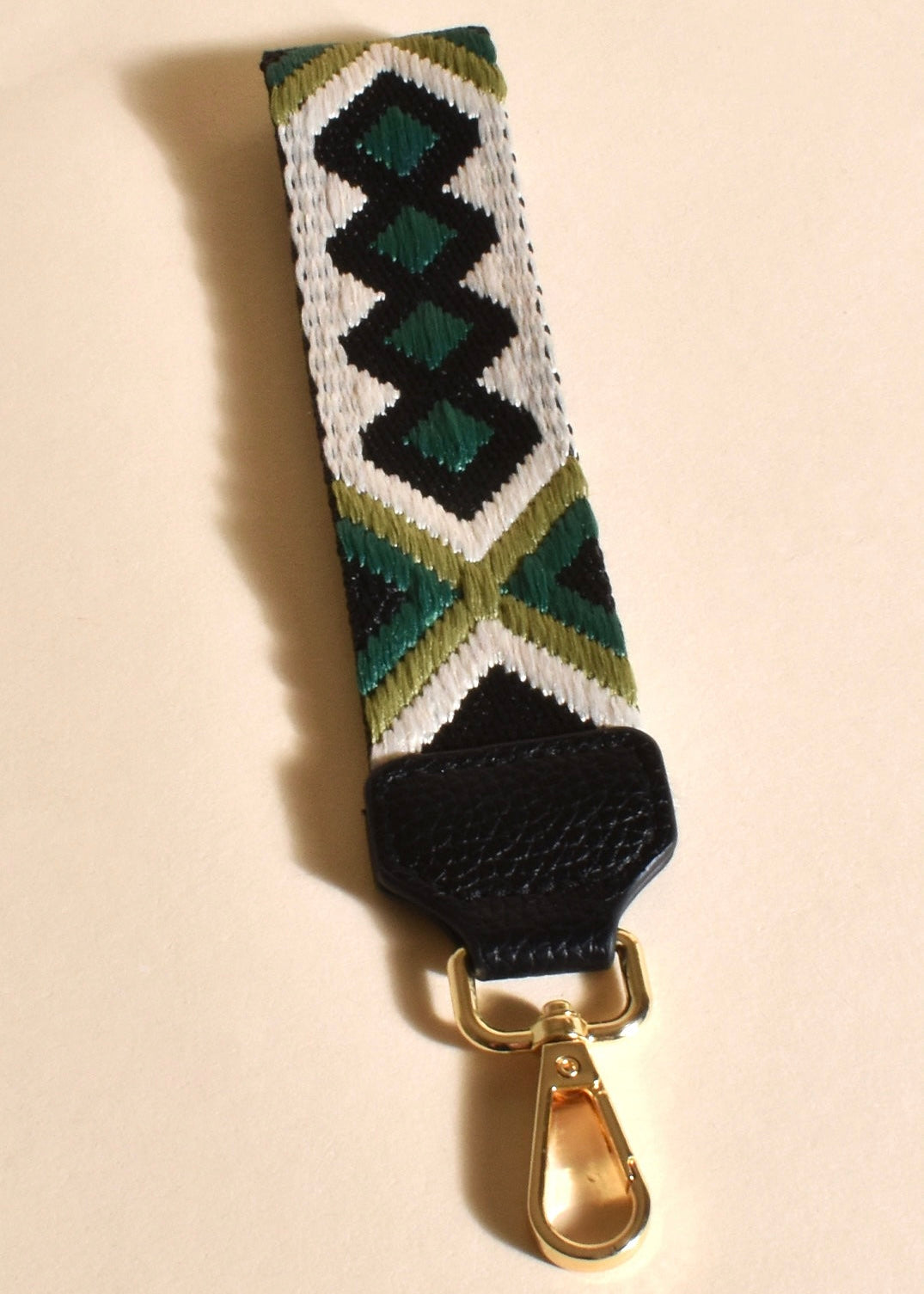 catalina wristlet, key ring, adorne, green