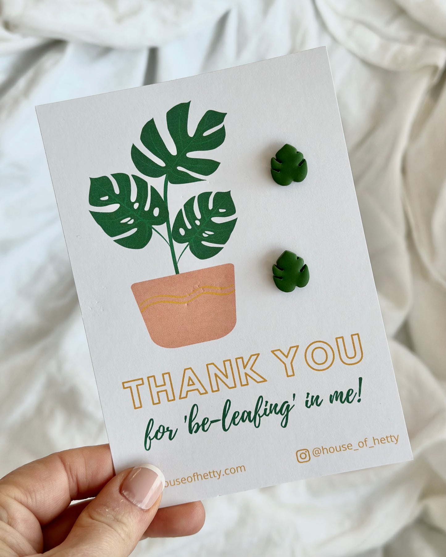 Monstera Studs (Thank you for Be-leafing in Me)