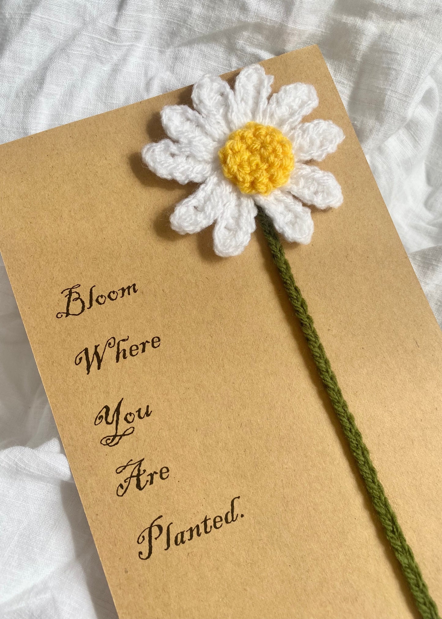 Flower Bookmark (White/Bloom Where You Are Planted)