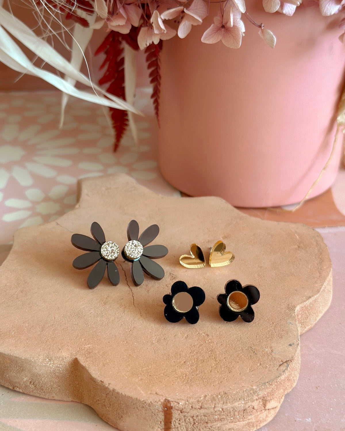 foxie collective, stud set, stud trio, acrylic, earrings, studs