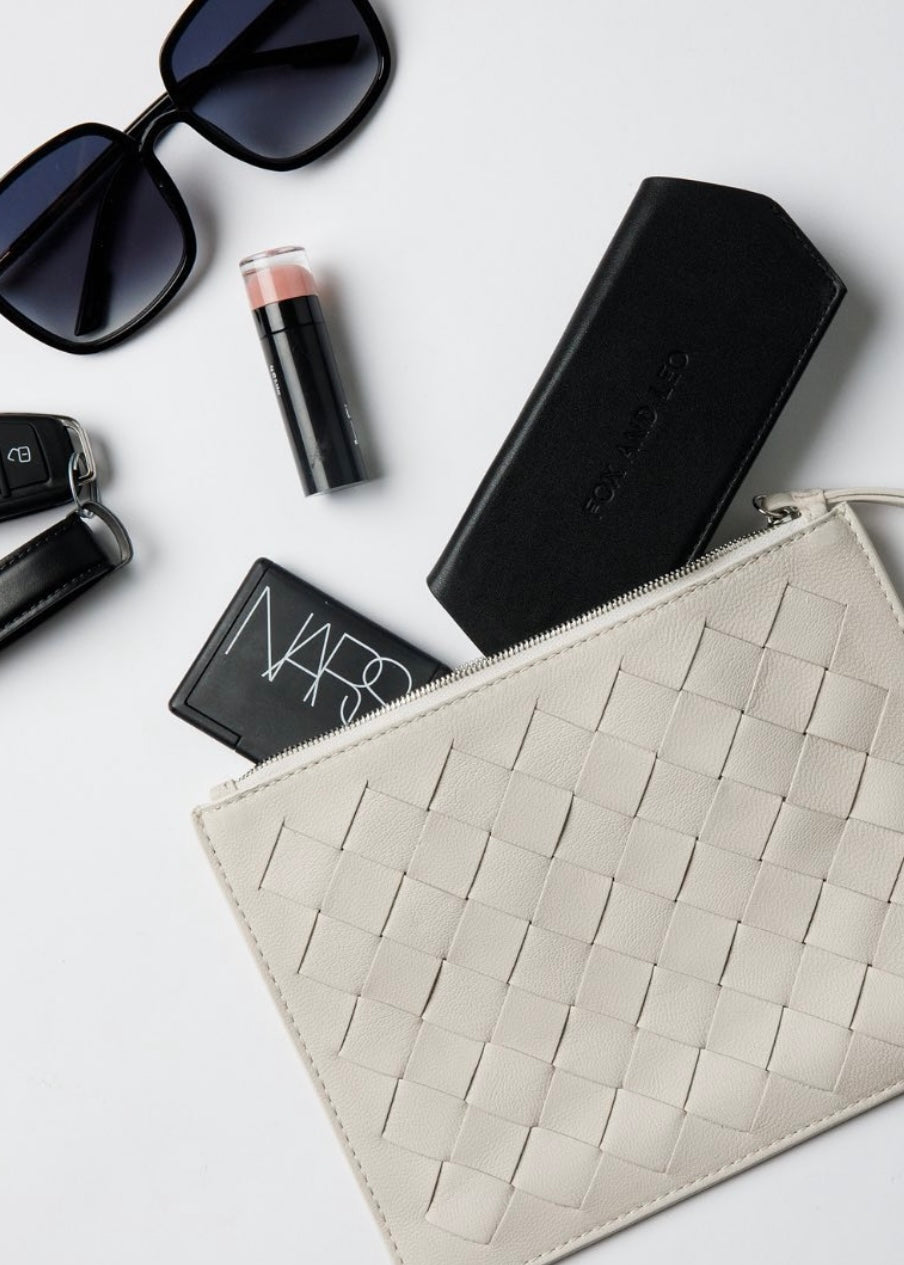 fox and leo, glasses cases, sunglasses case, leather case, black, leo, glasses case