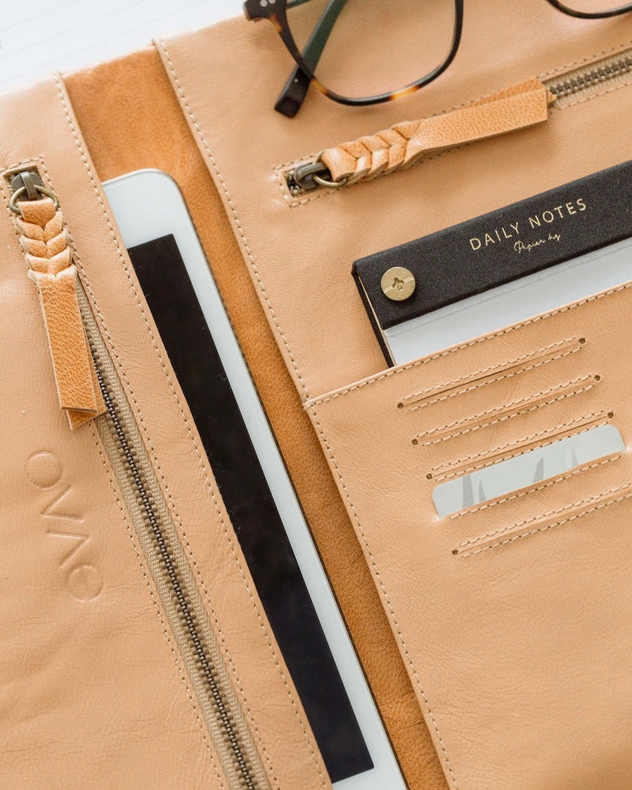 ovae, organiser, leather organise, tablet organiser, gingerbread