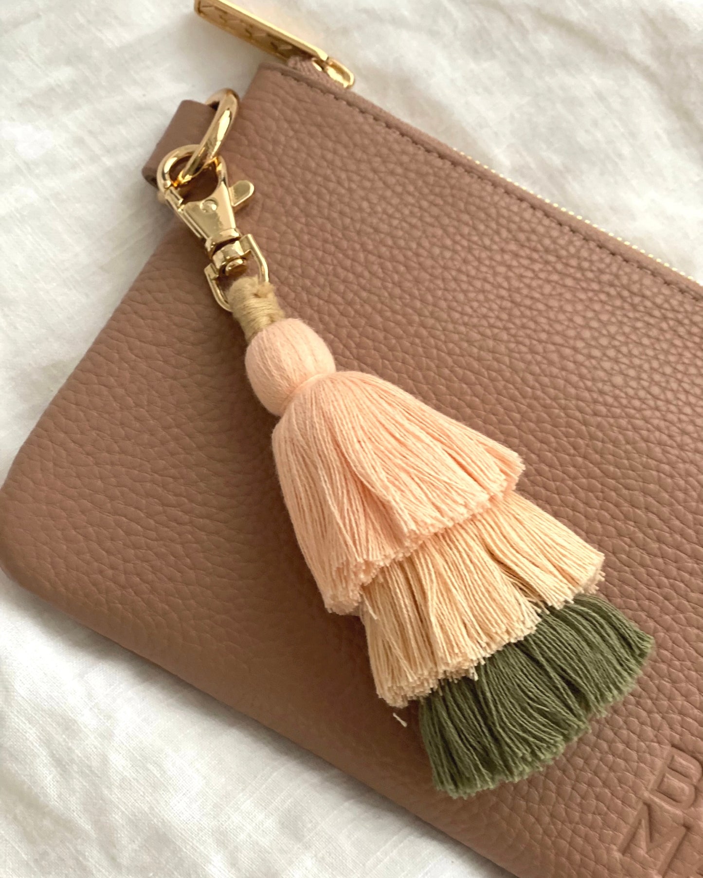 Tiered Tassel Key Ring (Natural)
