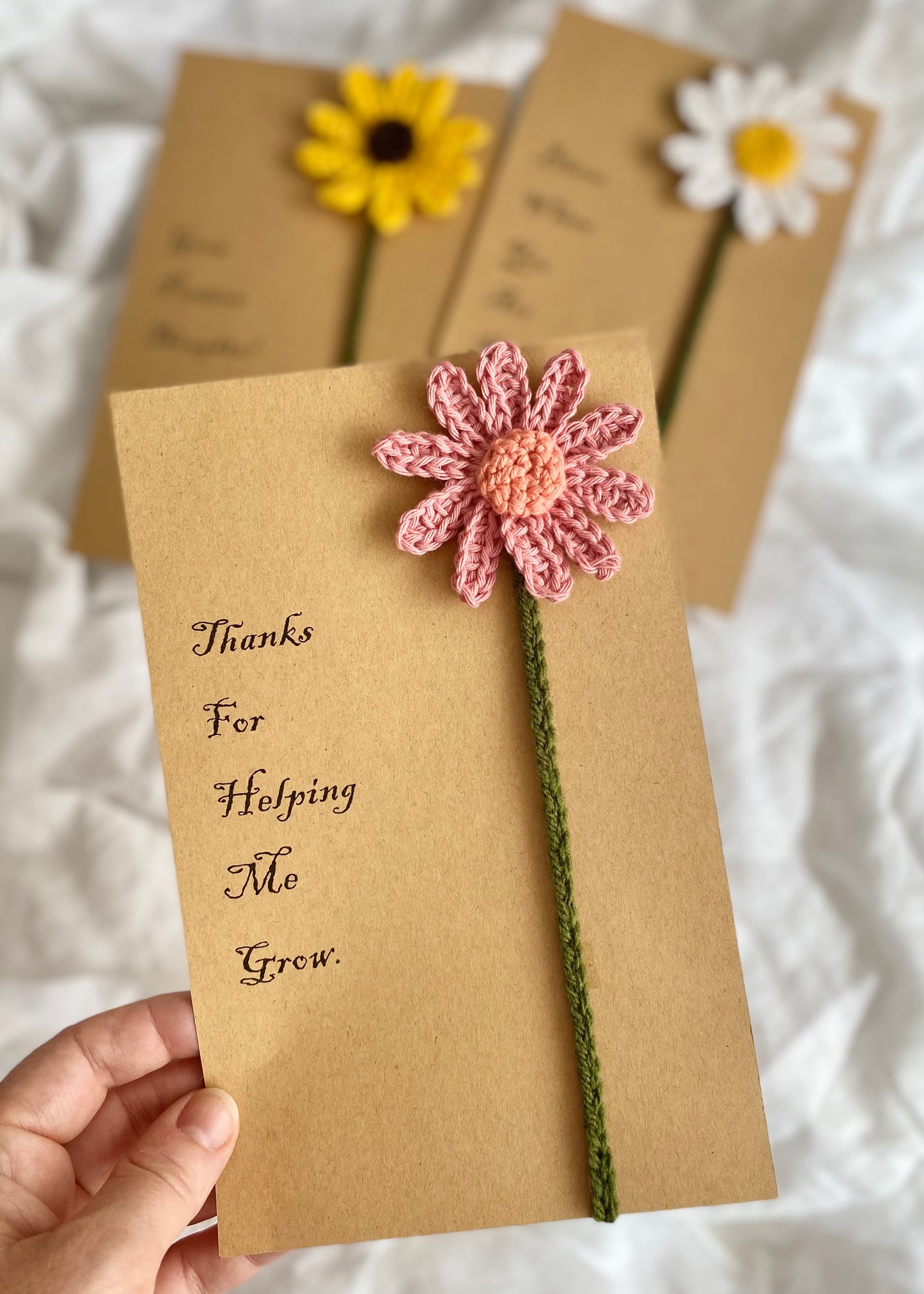Flower Bookmark (Pink/Thanks For Helping Me Grow)
