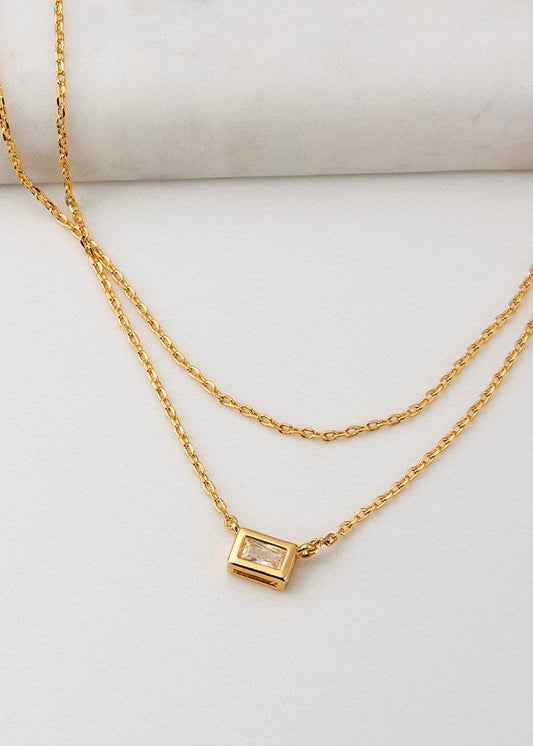 zafino, heidi, necklace, double layer neckllace, gold necklace