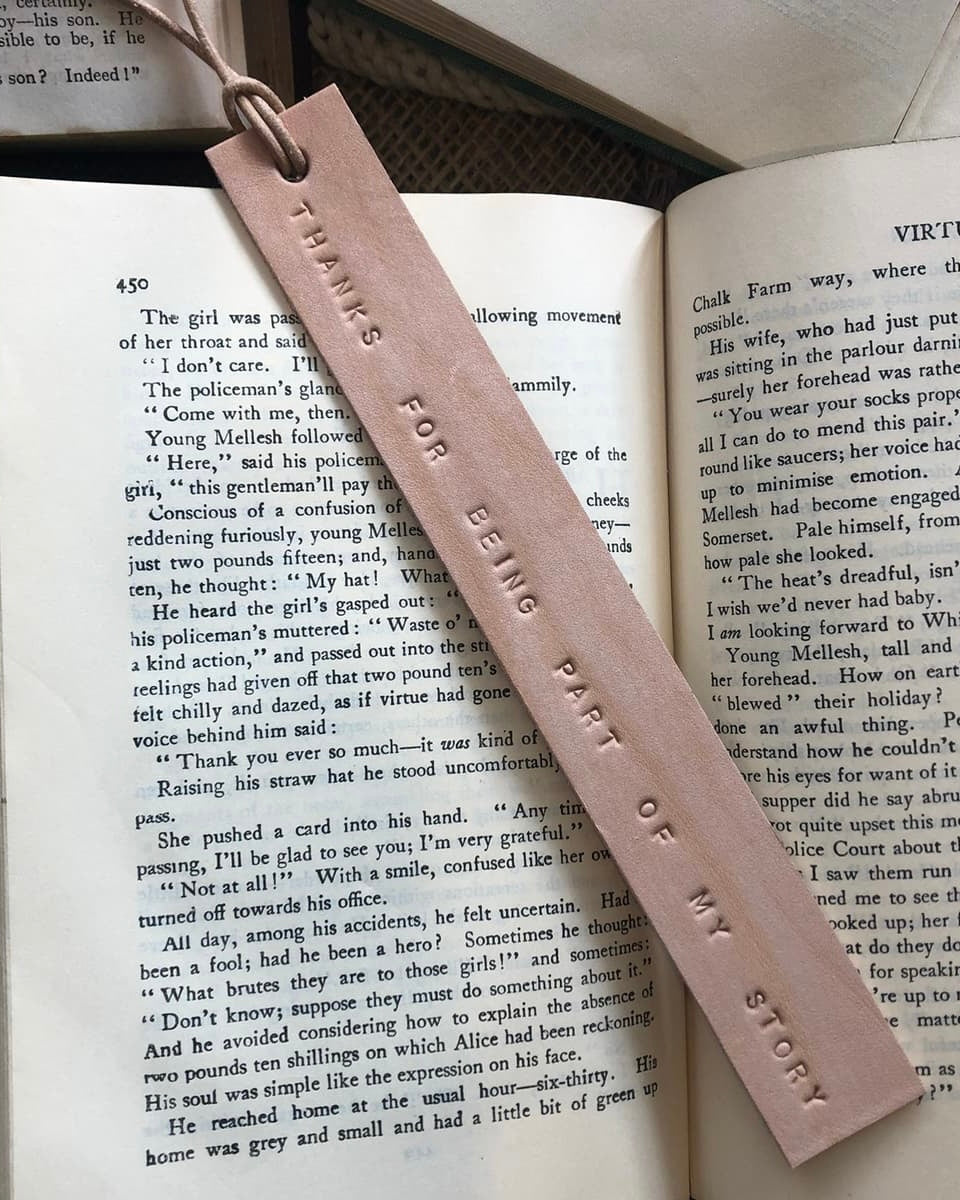 leather bookmark, bookmark, teacher gift,
