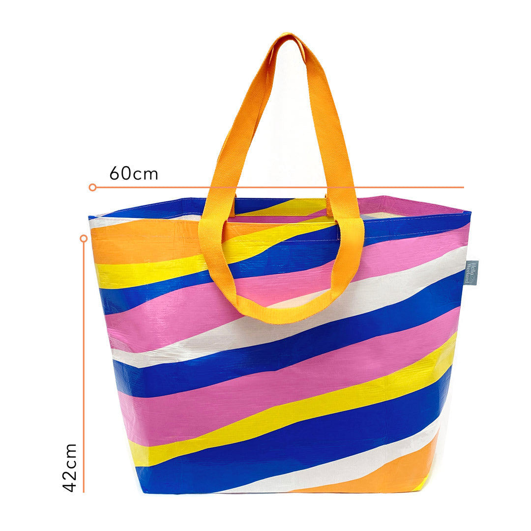 hello weekend, weekender bag, calypso, waterproof bag, recycled materials, shopping bag, tote bag, eco friendly