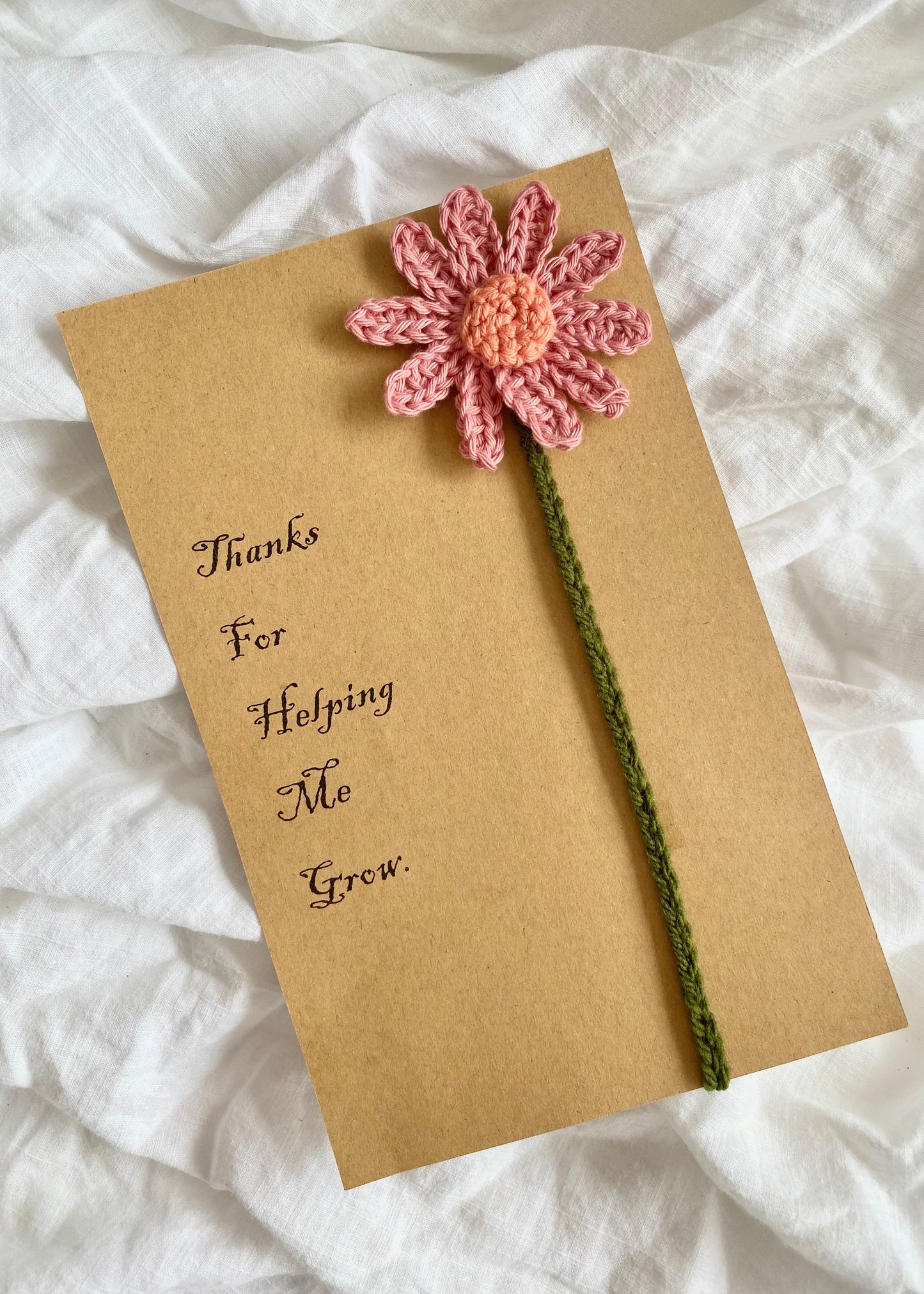 Flower Bookmark (Pink/Thanks For Helping Me Grow)