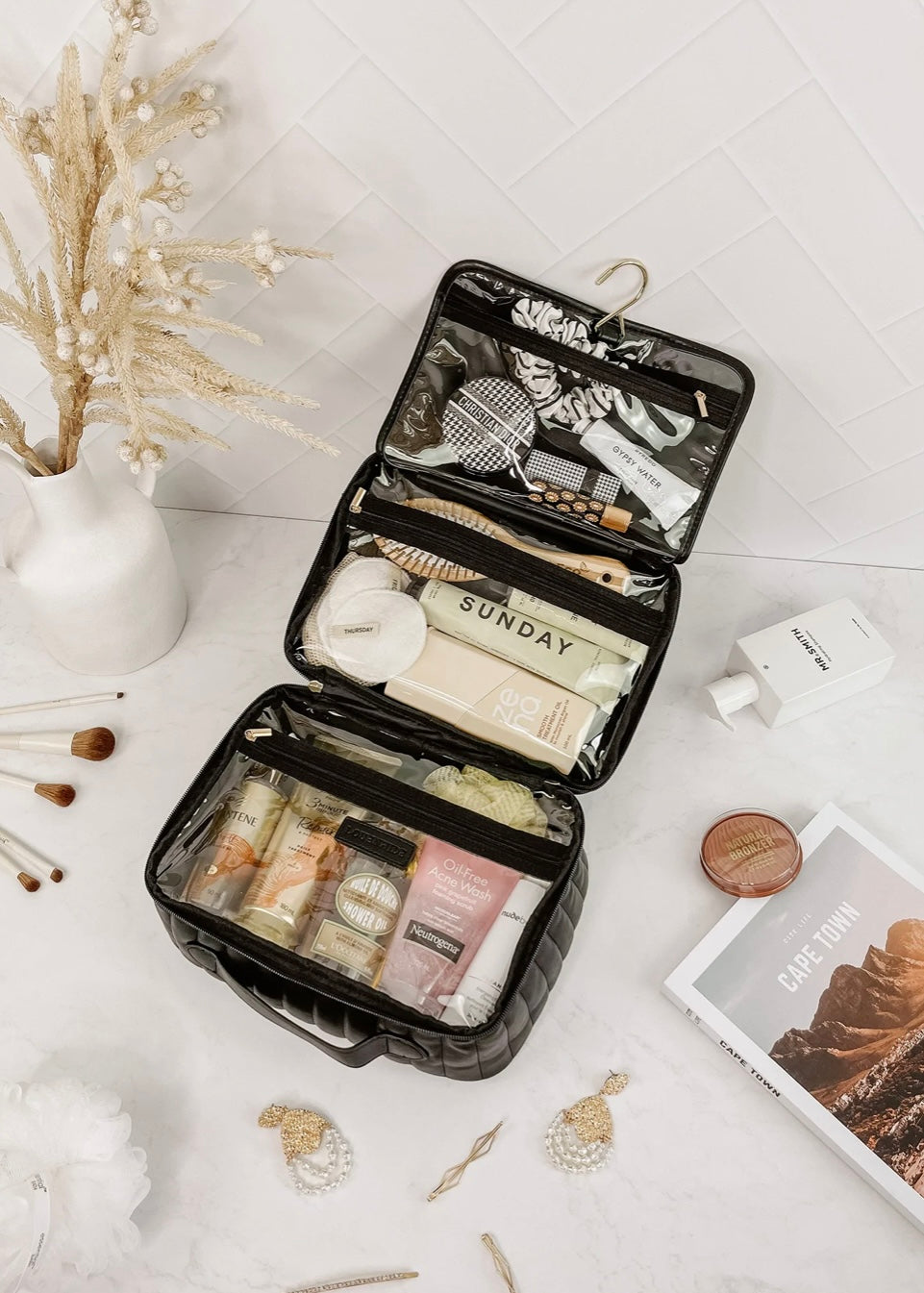 louenhide, maggie, makeup bag, toiletry bag, travel bag, cosmetic bag, wash bag, black