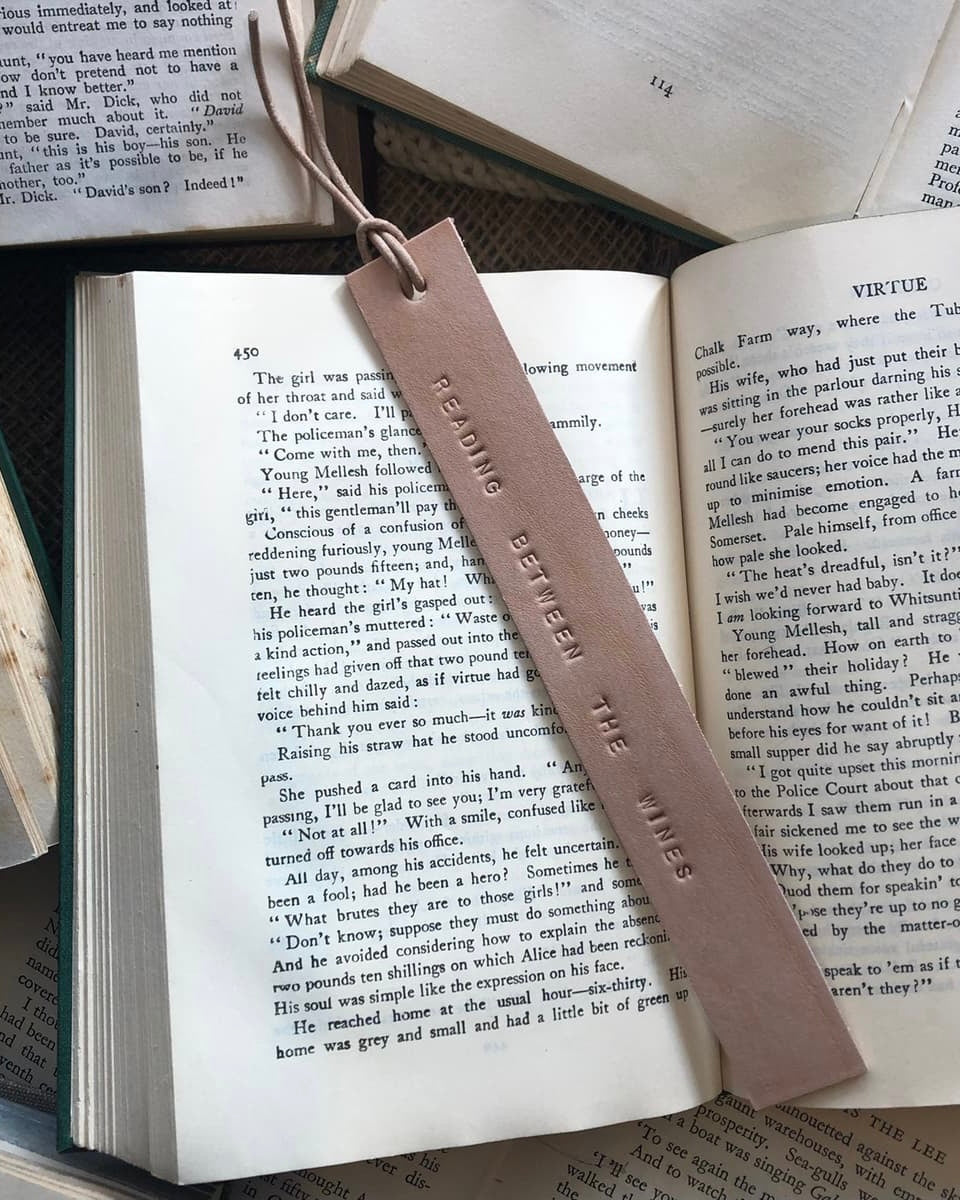 leather bookmark, bookmark, teacher gift,
