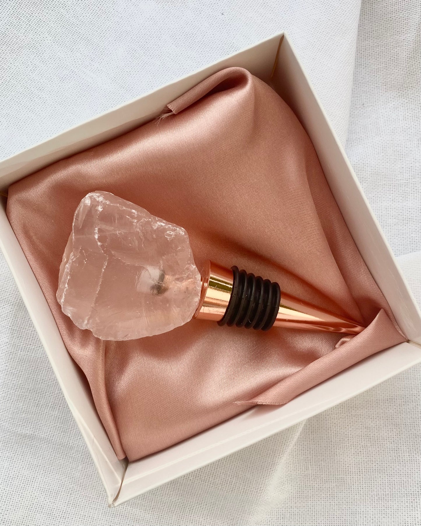 rose quartz, crystal, wine stopper, bottle stopper, rose quartz