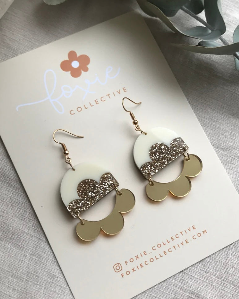 foxie collective, acrylic, earrings, dangles