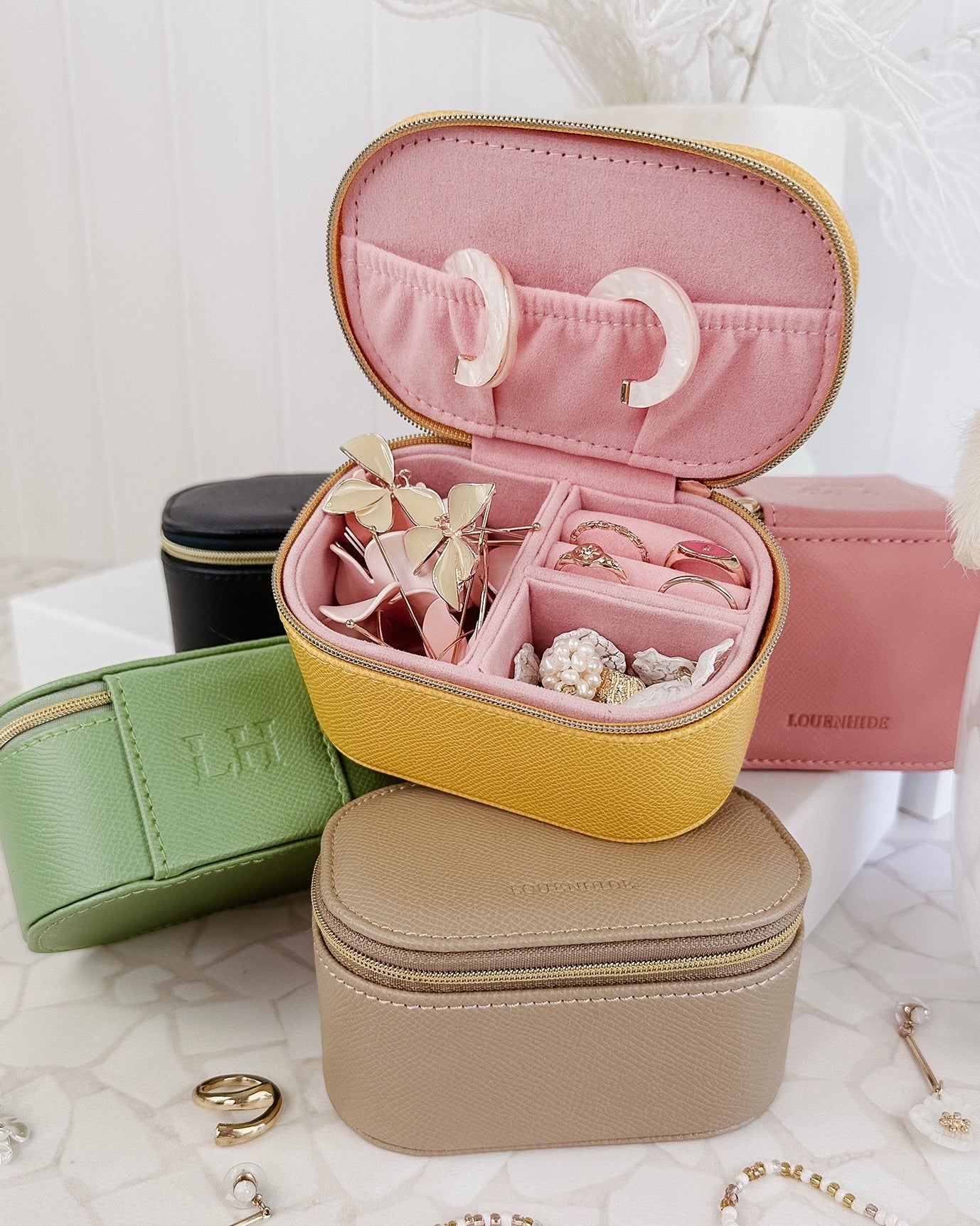 louenhide, olive, jewellery box, jewellery storage,