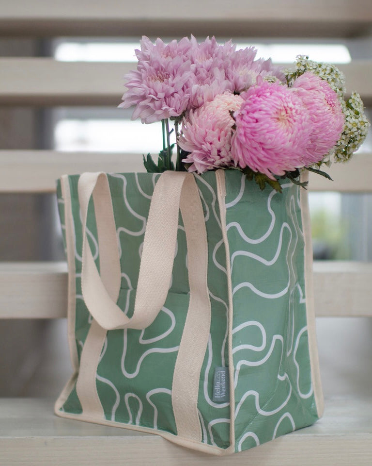 hello weekend, shopper bag, grocery bag, eco friendly bag, recycled bag,