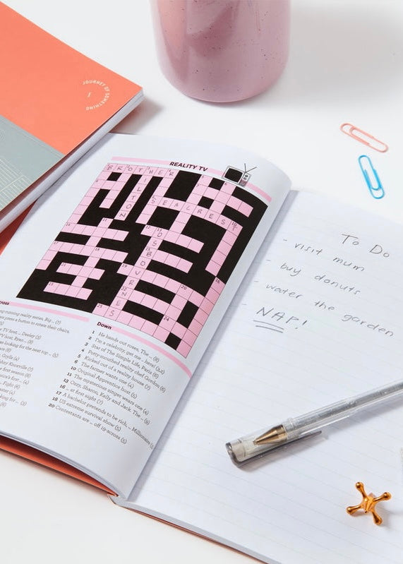 journey of something, crosswords and notebook, crosswords, notebook