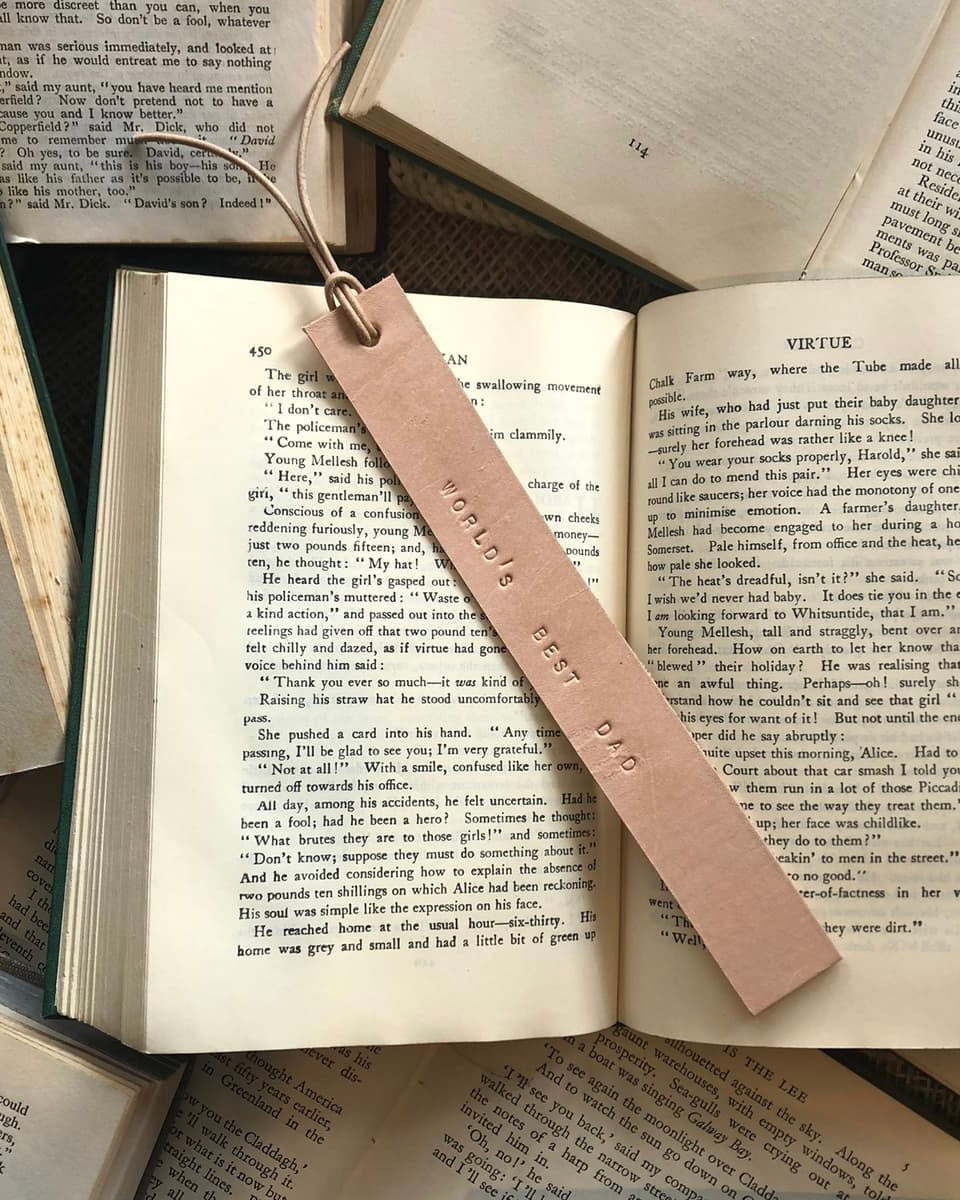 Leather Bookmark (World's Best Dad)