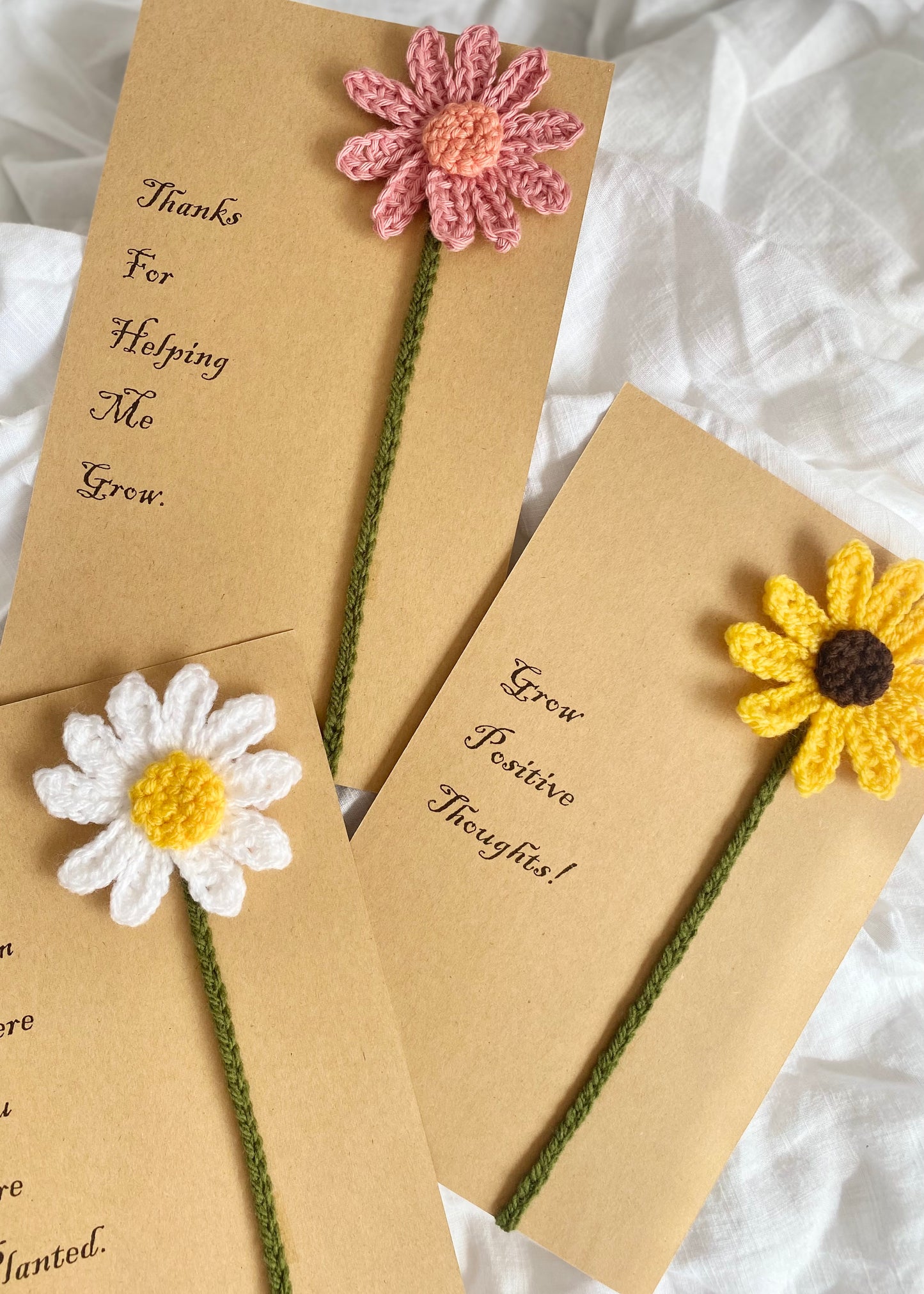 Flower Bookmark (Pink/Thanks For Helping Me Grow)