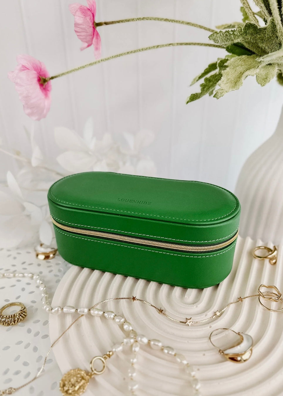louenhide, charlee, jewellery box, jewellery storage, apple green, green