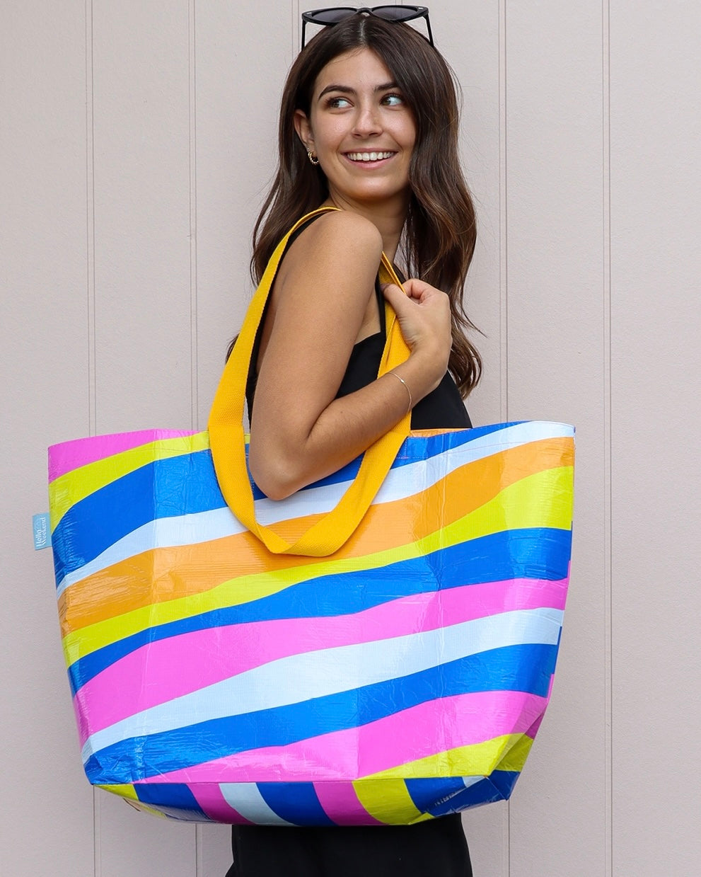 hello weekend, weekender bag, calypso, waterproof bag, recycled materials, shopping bag, tote bag, eco friendly