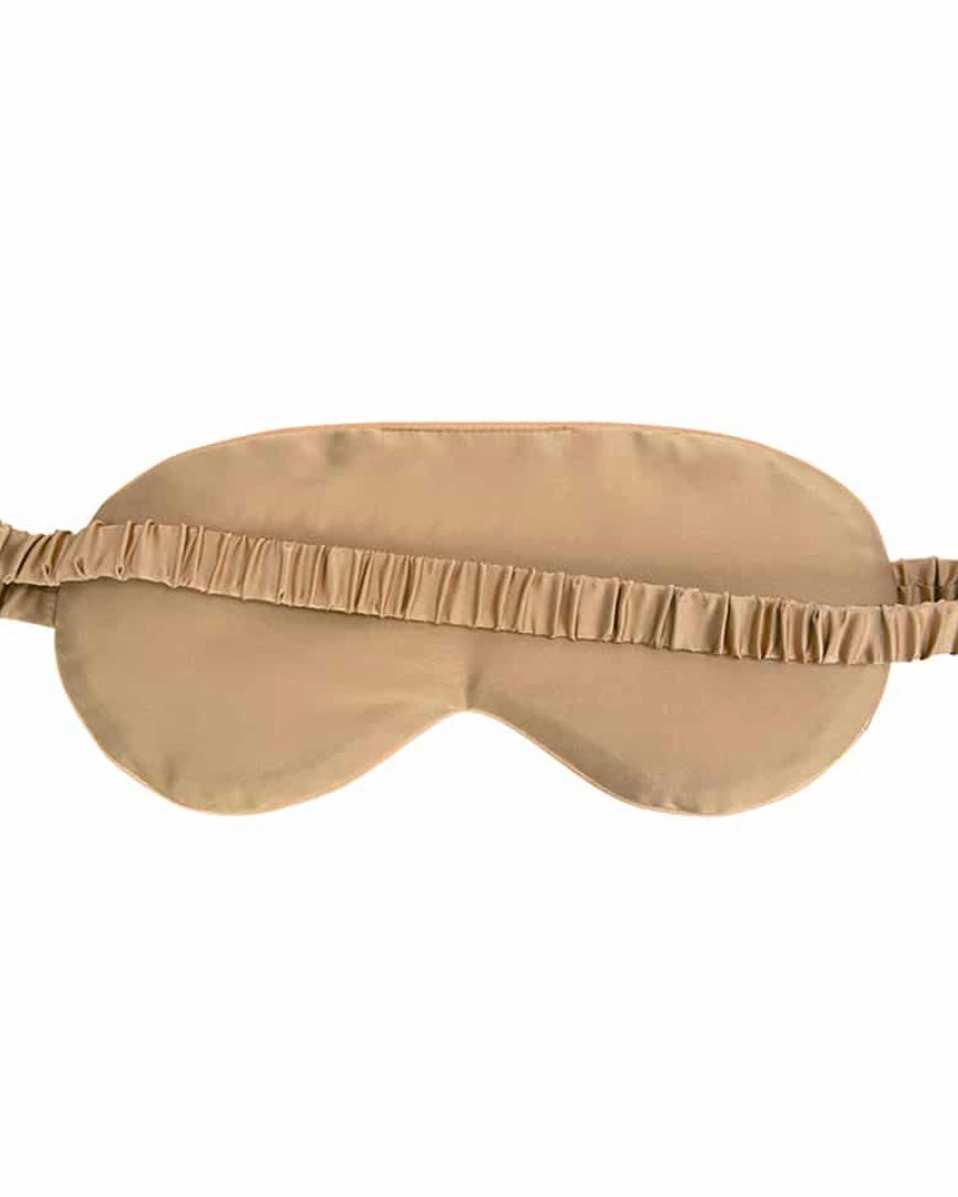 cosy luxe satin sleep set, annabel trends, satin, satin pillowcase, satin eye mask, satin, caramel