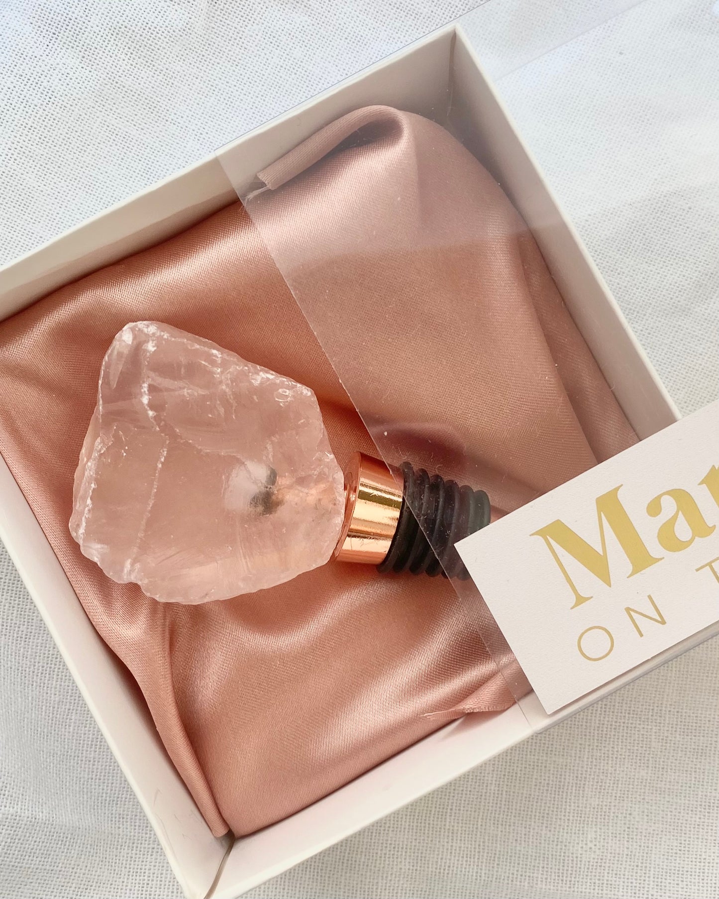 rose quartz, crystal, wine stopper, bottle stopper, rose quartz