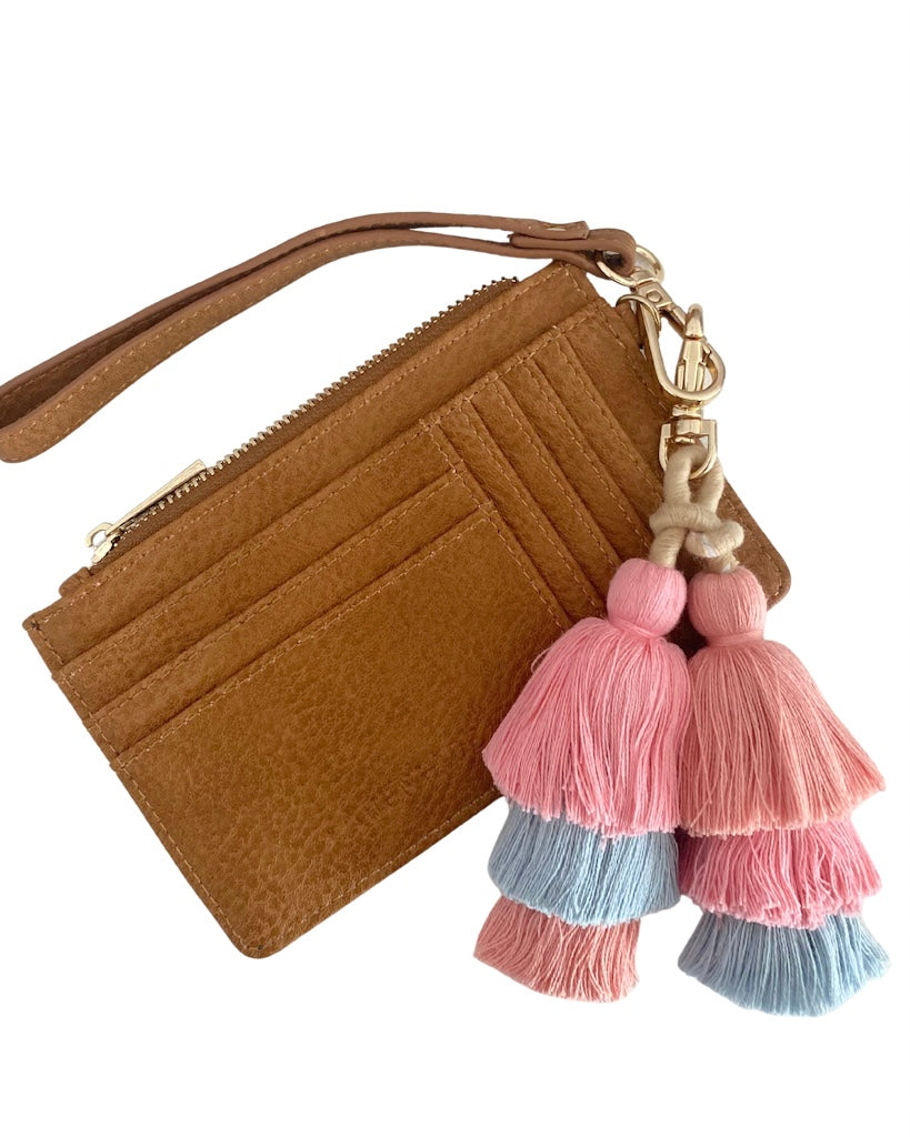 Double Tassel Key Ring (Pink/Blue)