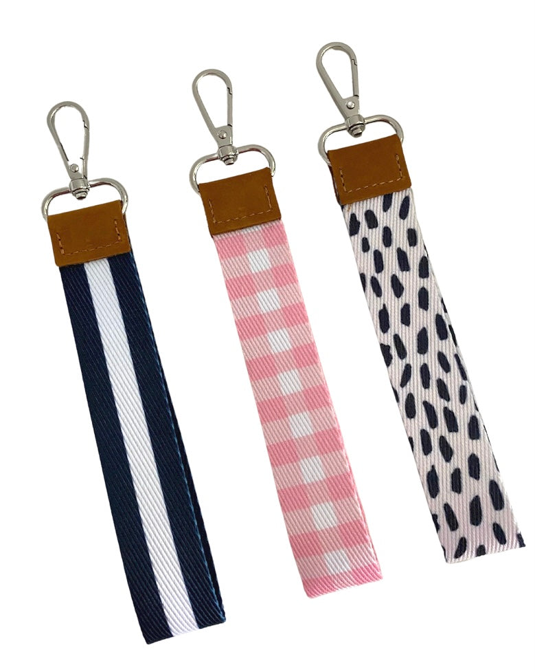 Wristlet/Key Ring (Navy Stripe)