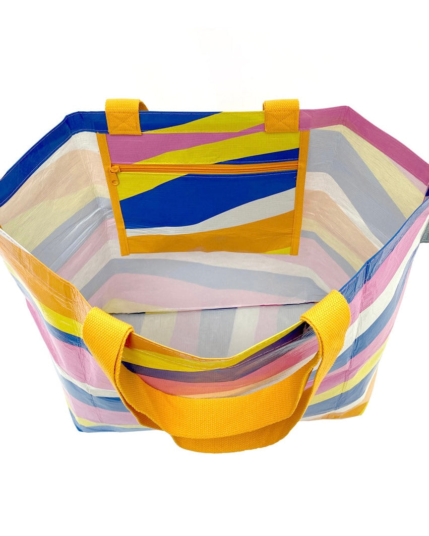 hello weekend, weekender bag, calypso, waterproof bag, recycled materials, shopping bag, tote bag, eco friendly