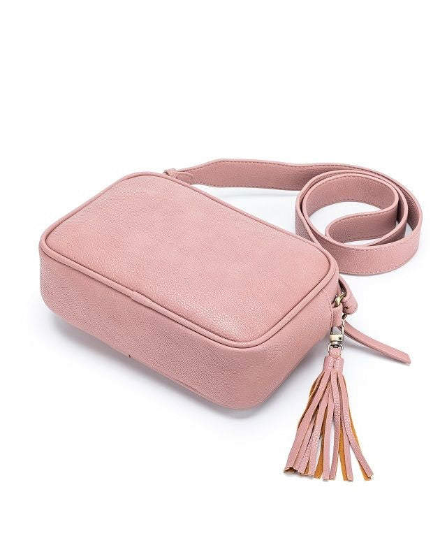 black caviar designs, raven bag, raven crossbody bag, pink bag, bon maxie, louenhide, sidekick bag, milk tea, vegan leather,