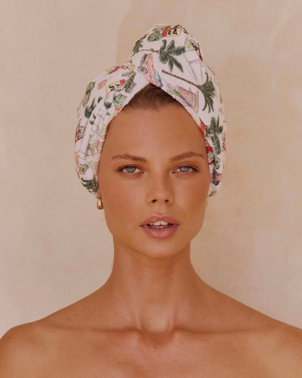 louvelle, hair towel wrap, hair wrap, riva hair towel wrap, vintage vacation, hair turban