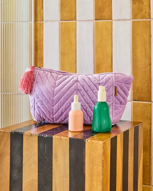 Velvet Toiletry Bag (Lilac)