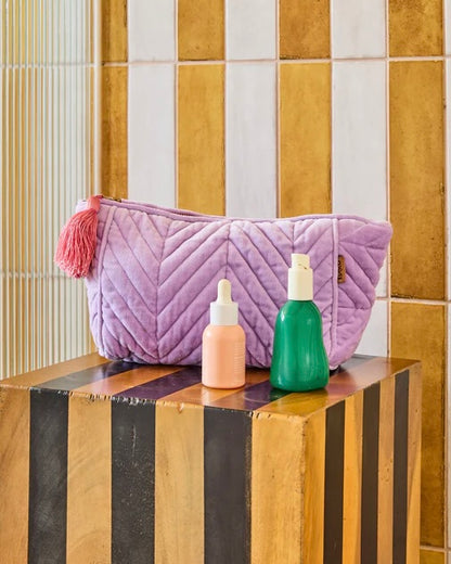 Velvet Toiletry Bag (Lilac)