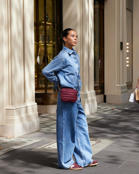 Mini Base Crossbody Bag (Burgundy)
