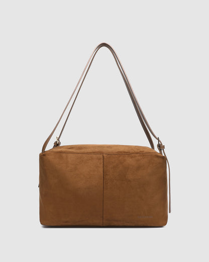 Marissa Shoulder Bag (Cognac Suedette)