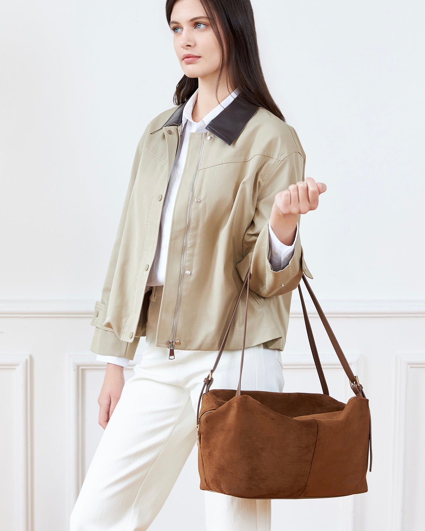 Marissa Shoulder Bag (Cognac Suedette)