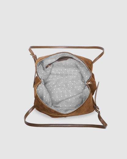 Marissa Shoulder Bag (Cognac Suedette)