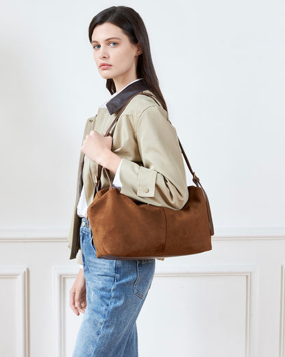 Marissa Shoulder Bag (Cognac Suedette)