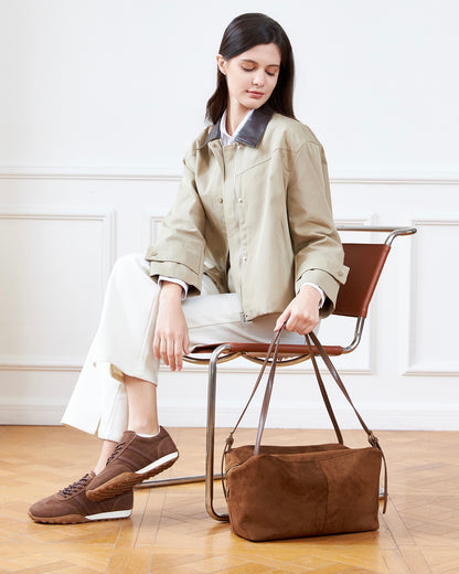 Marissa Shoulder Bag (Cognac Suedette)