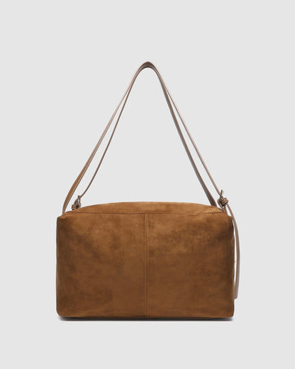 Marissa Shoulder Bag (Cognac Suedette)