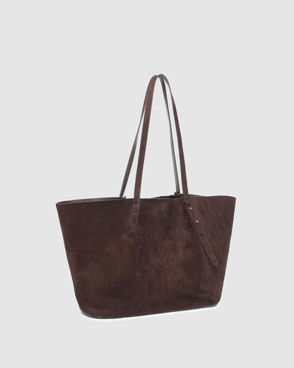 Sawyer Tote and Pouch Set (Chocolate Suedette)