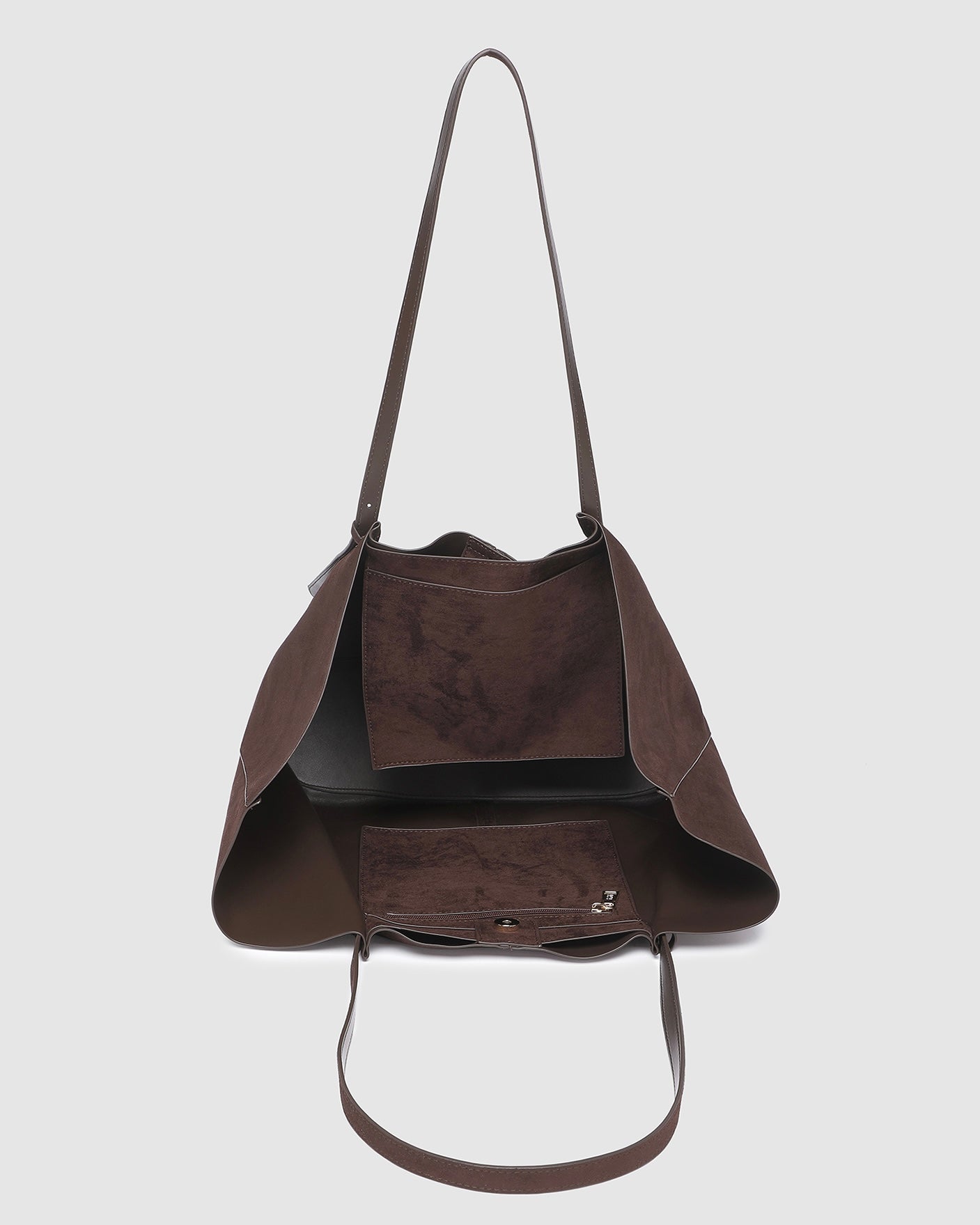 Sawyer Tote and Pouch Set (Chocolate Suedette)