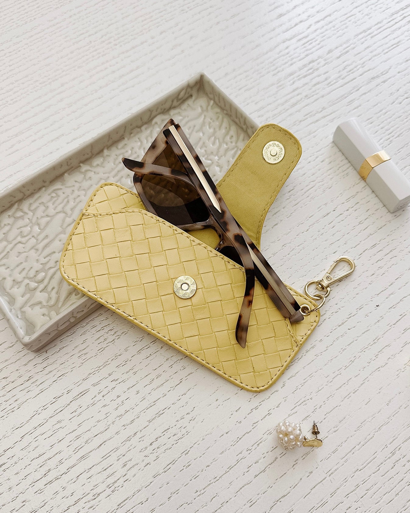 Skittle Sunglass Case (Woven Butter Yellow)