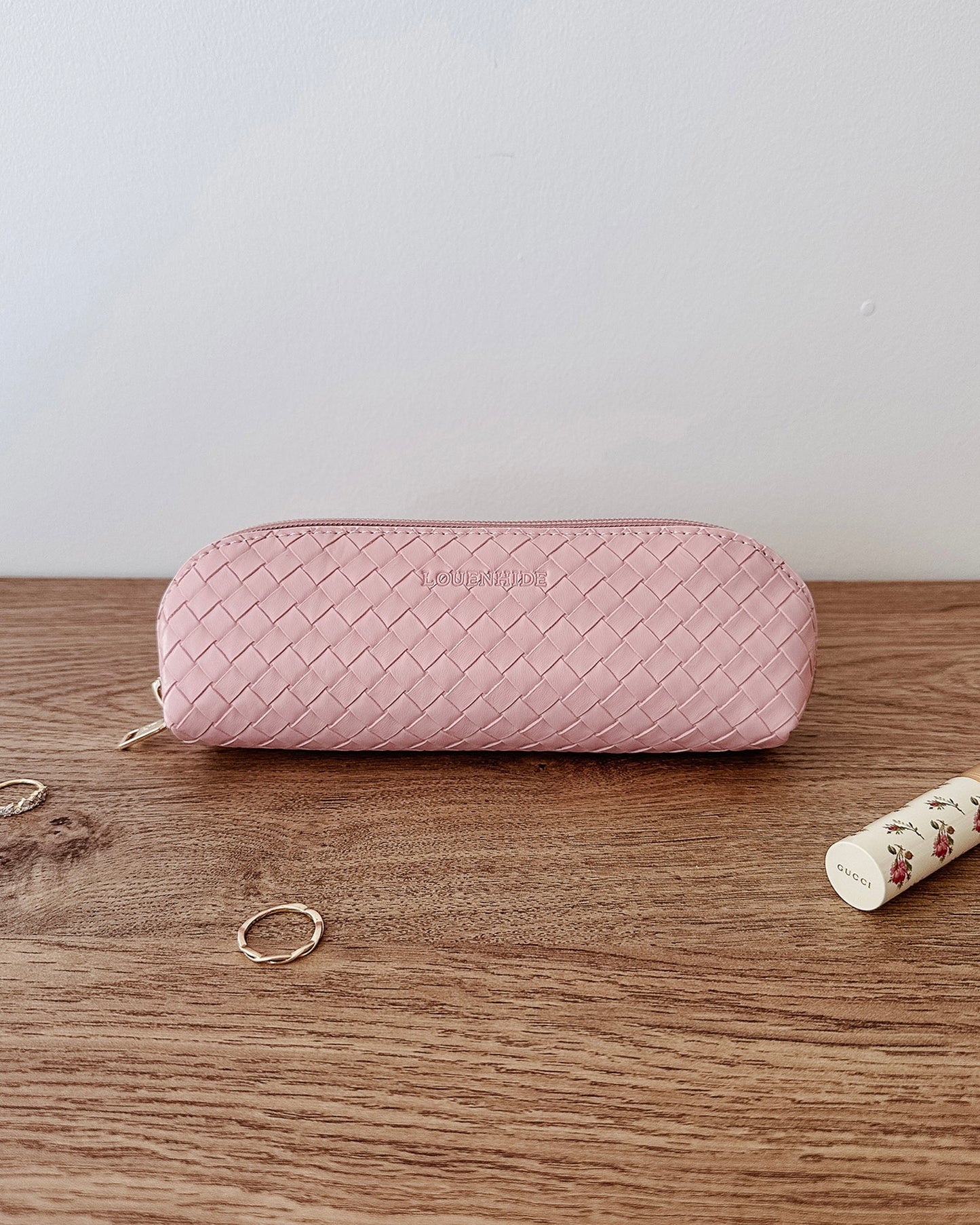 Lucinda Jayne Woven Makeup Bag Set (Pink)