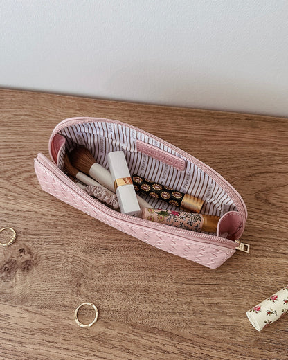 Lucinda Jayne Woven Makeup Bag Set (Pink)