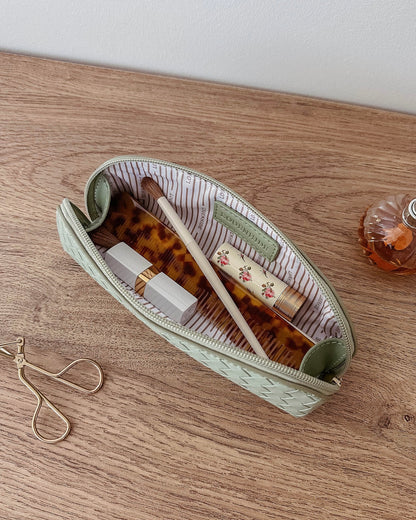 Lucinda Jayne Woven Makeup Bag Set (Sage Green)