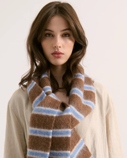 Basset Fluffy Stripe Scarf