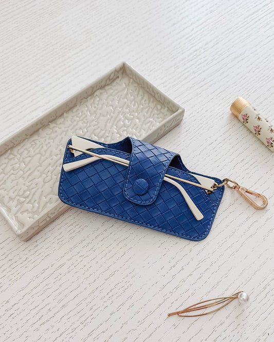 Skittle Sunglass Case (Woven Ocean Blue)
