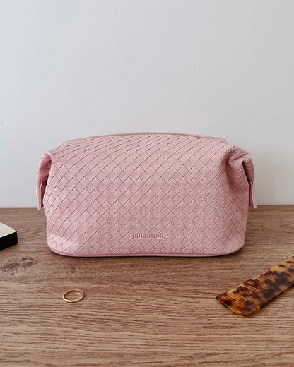 Lucinda Jayne Woven Makeup Bag Set (Pink)