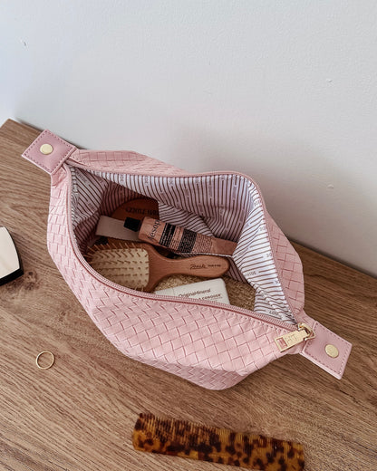 Lucinda Jayne Woven Makeup Bag Set (Pink)