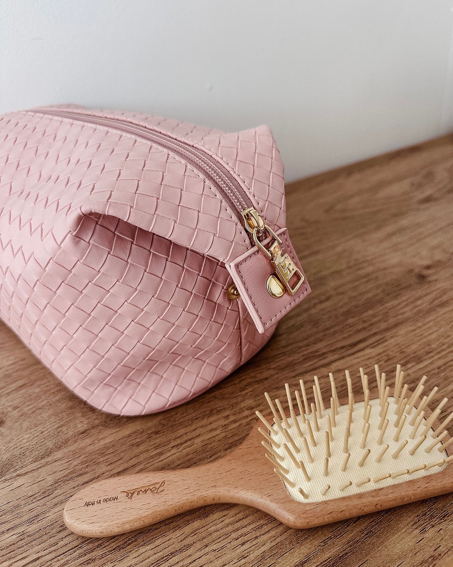 Lucinda Jayne Woven Makeup Bag Set (Pink)